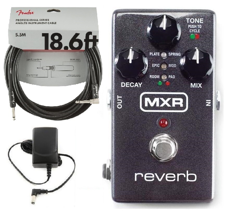 MXR Reverb M300 Guitar Effects Pedal Hi Fi Analog Dry Patch ( FENDER 18FT)