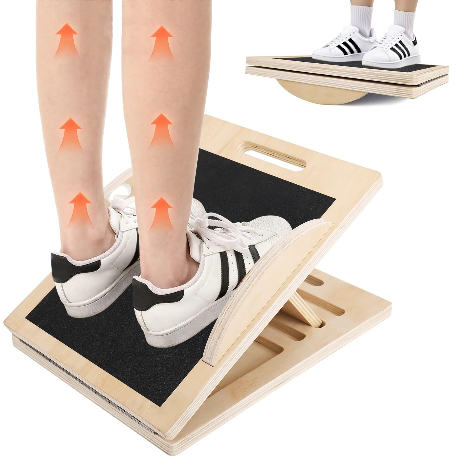 3 In 1 Slant Board Calf Stretching Anti Slip Squats Wedge Balance Wood Rocker