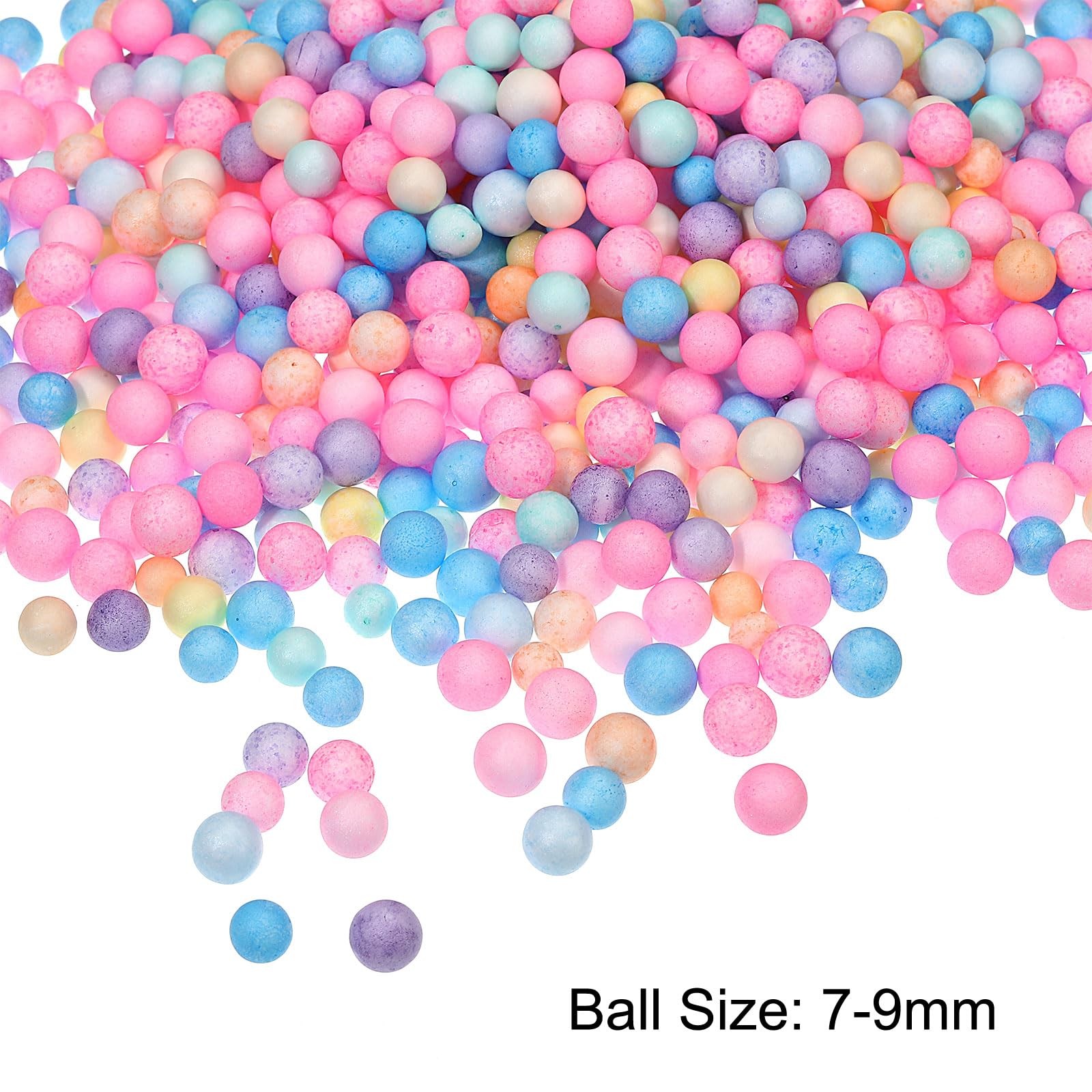 MECCANIXITY Foam Beads Balls 7-9mm for Wedding and 7-9mm, Multicolored