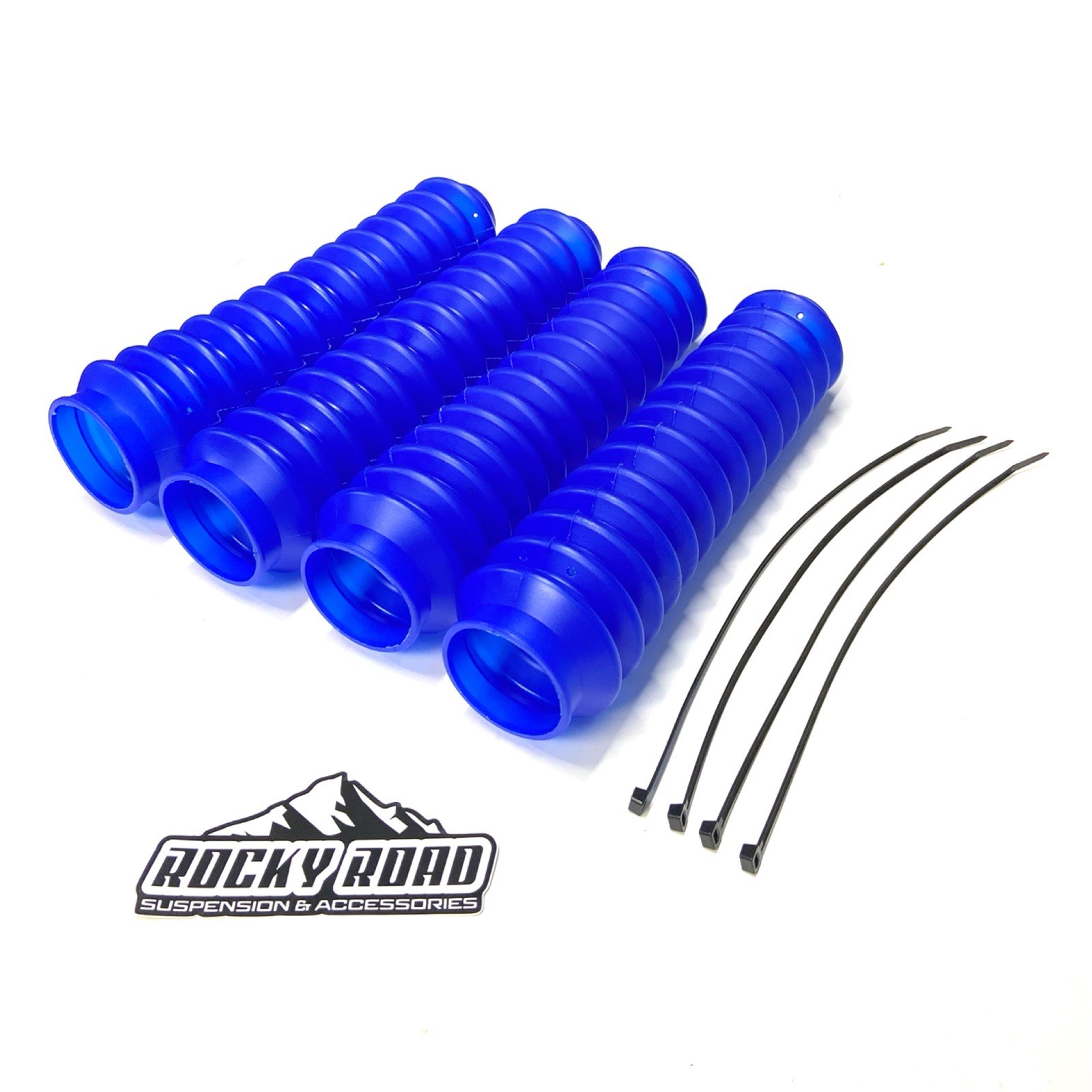 Rocky Road BLUE Universal 2” x 11” Shock Absorber Dust Boots Covers (Set of 4)