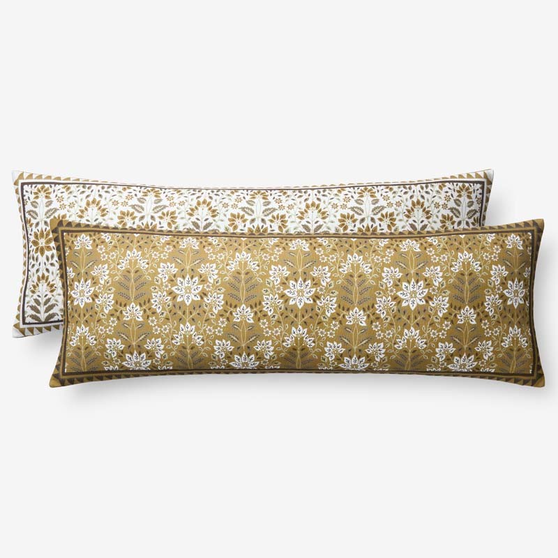 Medallion Reversible Decorative Lumbar Pillow Cover(Gold)-TheCompanyStore|60088
