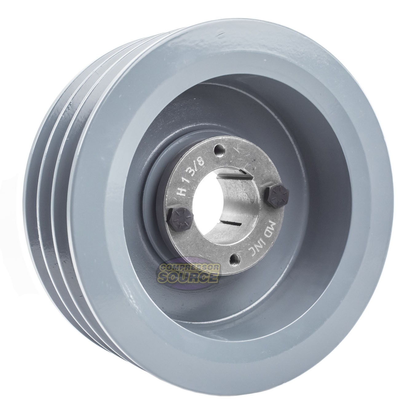 Cast Iron 5.5" Triple Groove Pulley Belt B Section 5L with 1-3/8" Sheave Bushing