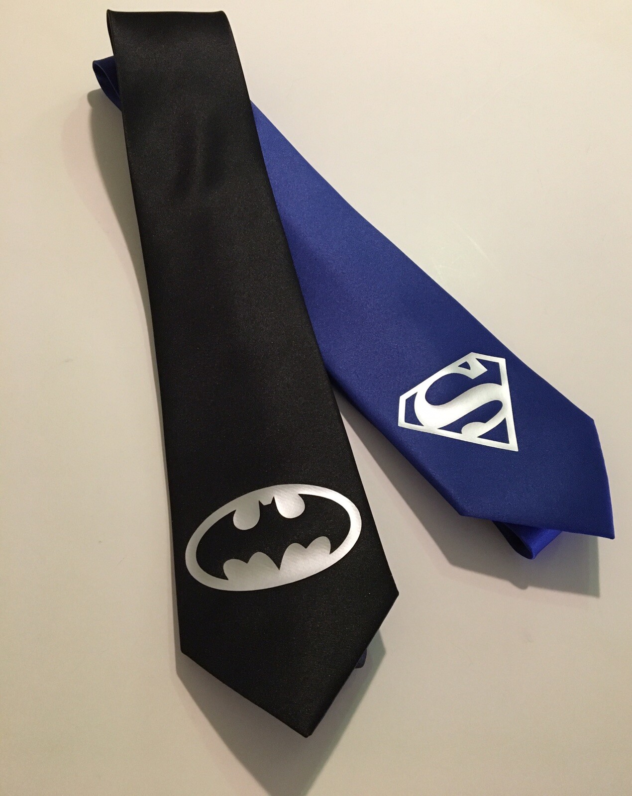 Superheroes 2 Ties , Silver Logo, New