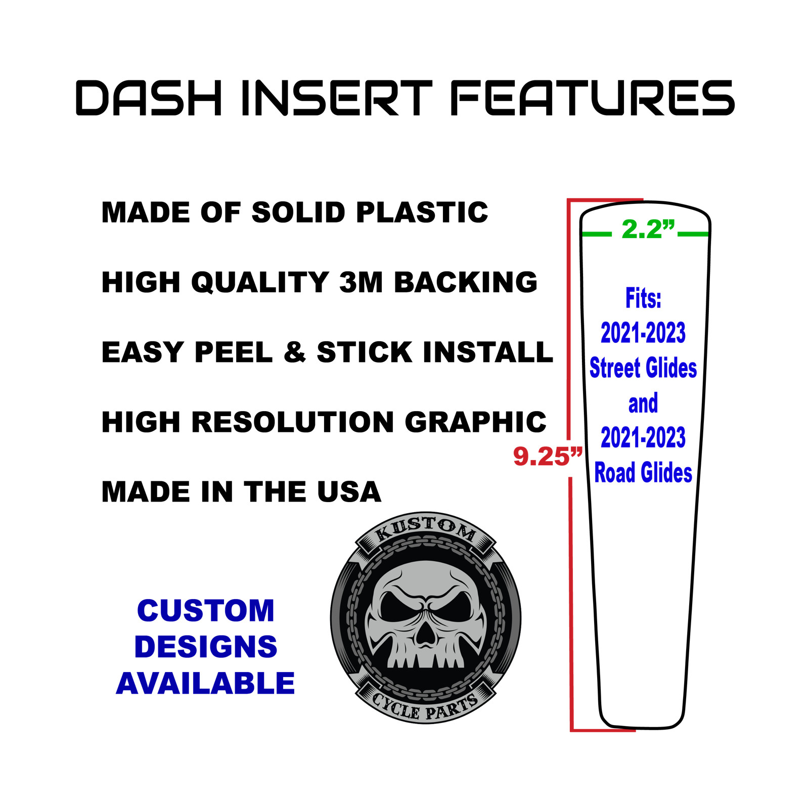 Gothic Vampire Lady Dash Panel Insert. 2021 - 2023 Street Glide & Road Glide