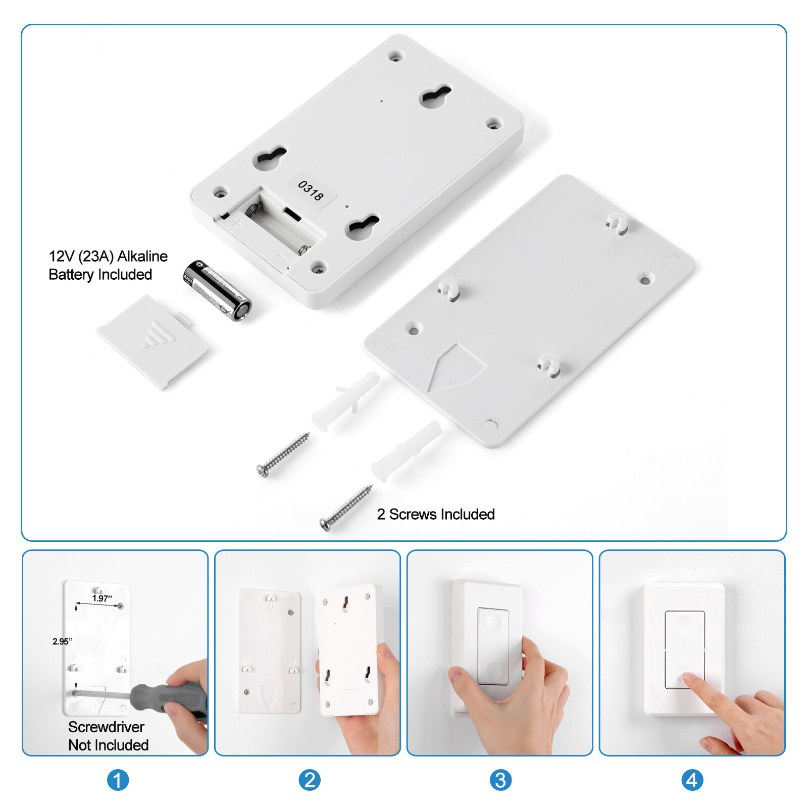 DEWENWILS Remote Control Outlet Wireless Wall Mounted Light Switch