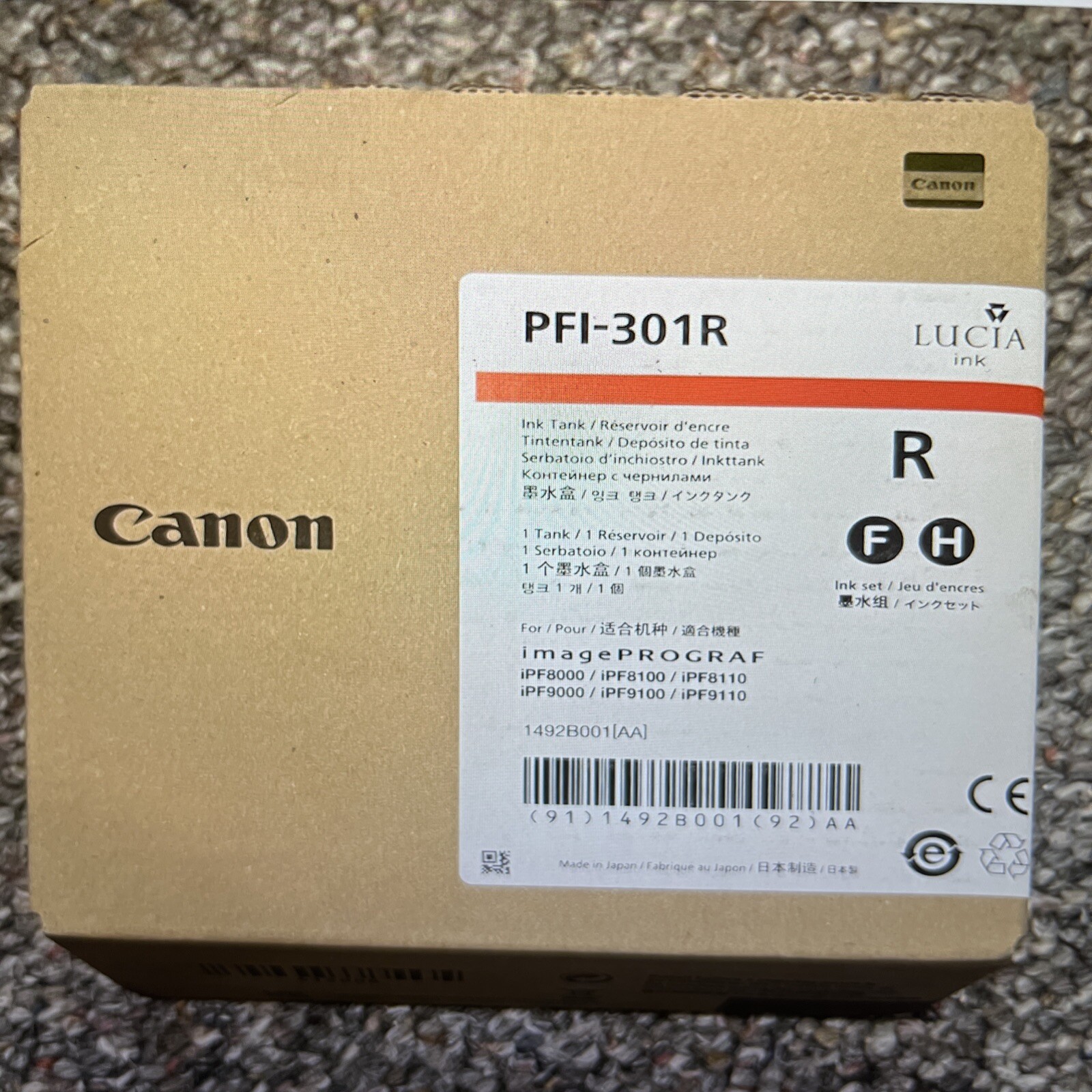 GENUINE Canon PFI-301R Ink Toner Exp