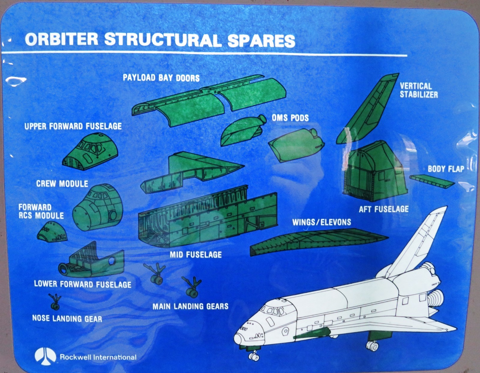 Photo Transparency Rockwell Int 8x10" Shuttle Endeavour Structural Spares NASA