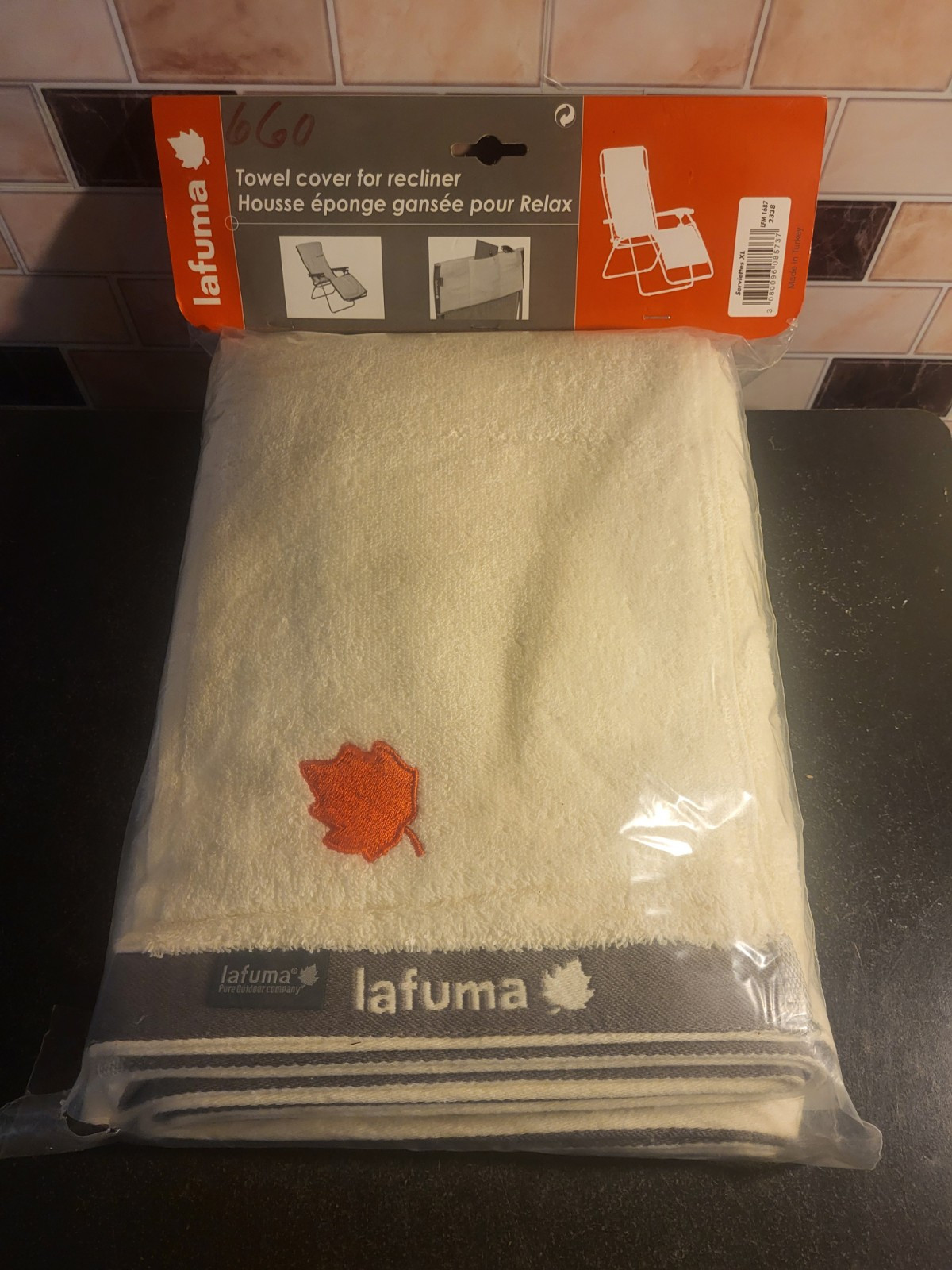Lafuma Towel Cover For Recliner Patio Furniture New LFM-1687 Size XL Cream Color