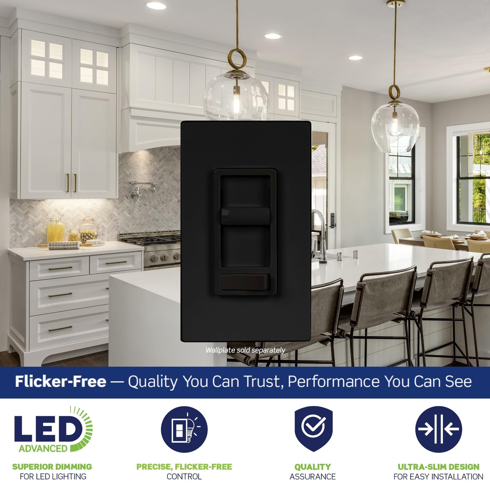 New Best SureSlide LED Advanced Dimmer Switch for 150W Dimmable LED, Halogen and