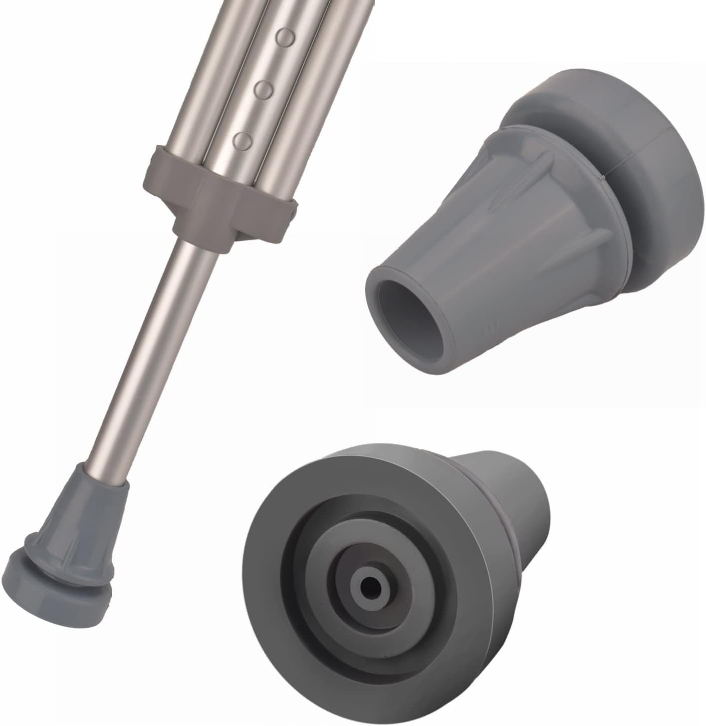 Crutch Tips Anti-Slip Pad, Accessories, Replacement Grey