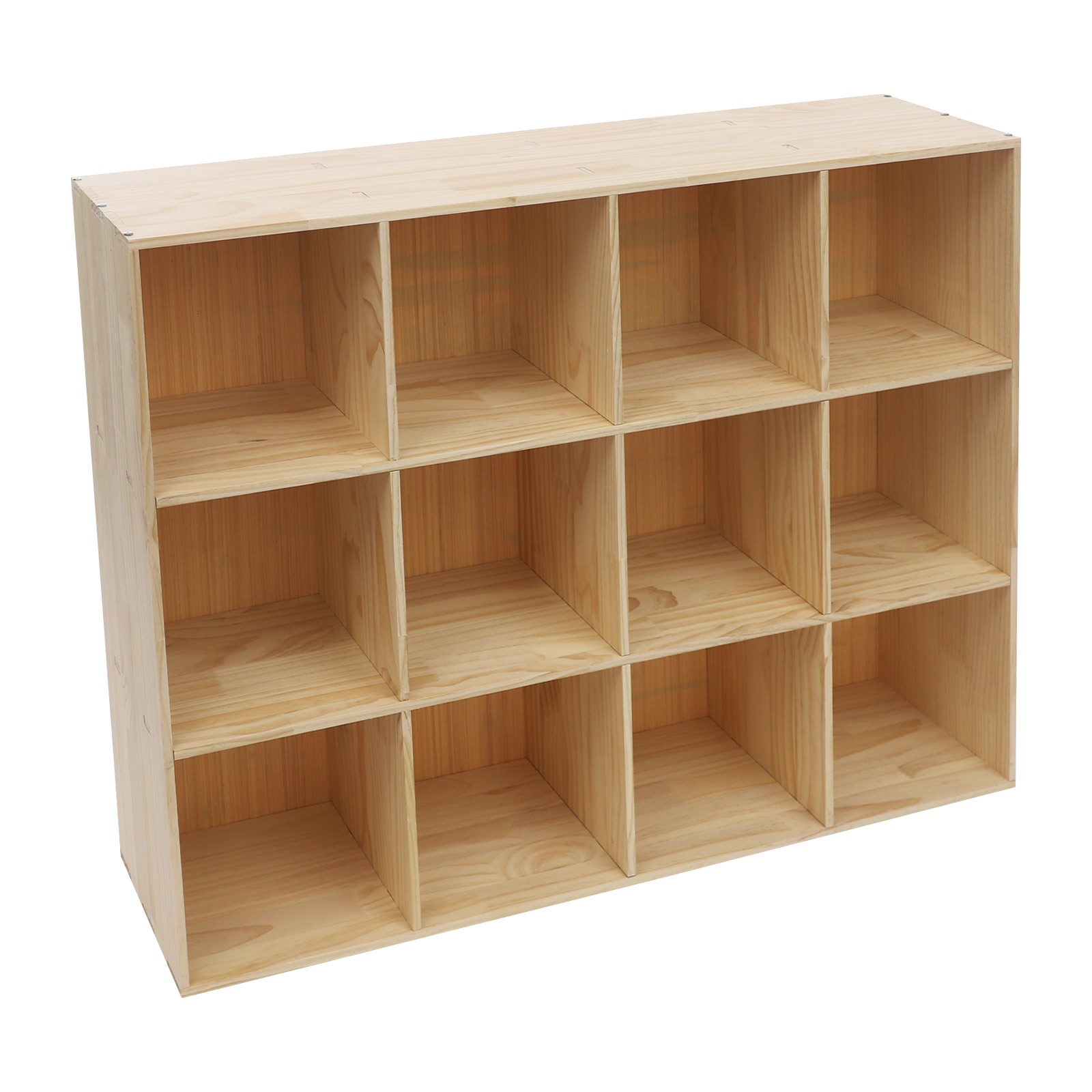 12-Cube Storage Shelf Bookcase Floor 3-Tier Storage and Display Cabinet for Home