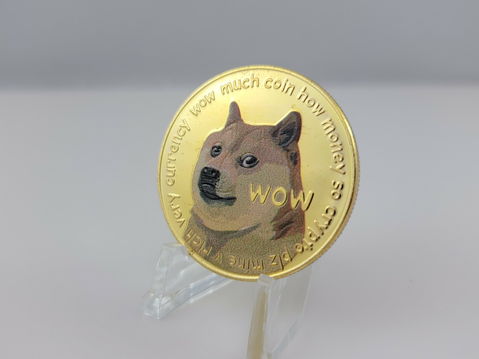 Crypto DOGE To The Moon Gold Tone Coin Token