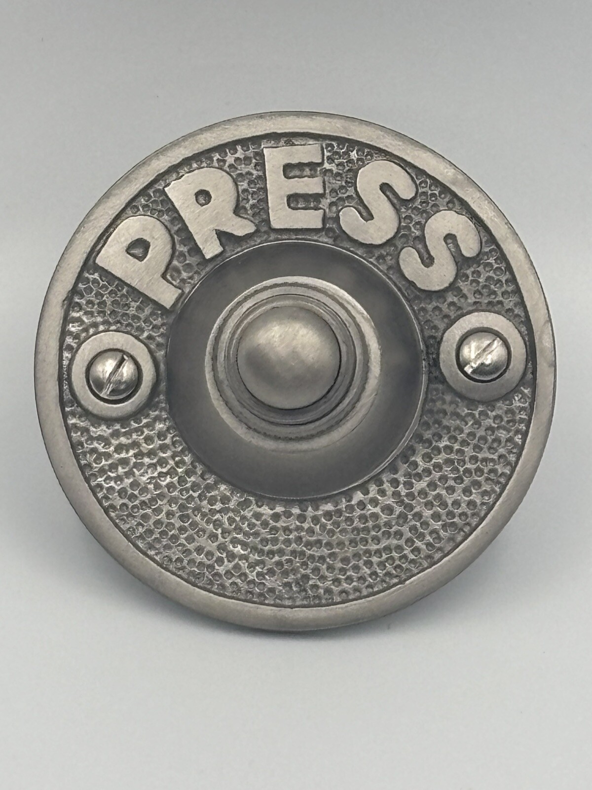 PRESS Retro Push Button Doorbell in Satin Nickel