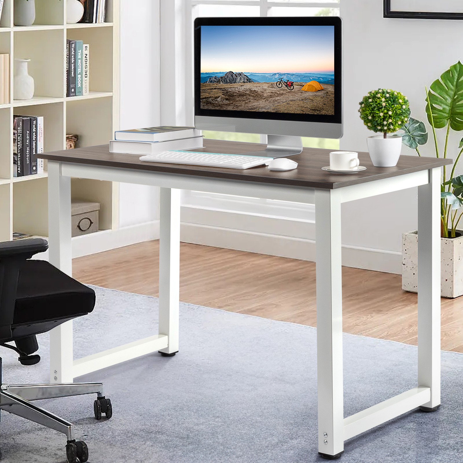 110cm Decent High Strength Wooden Computer Desk Gray