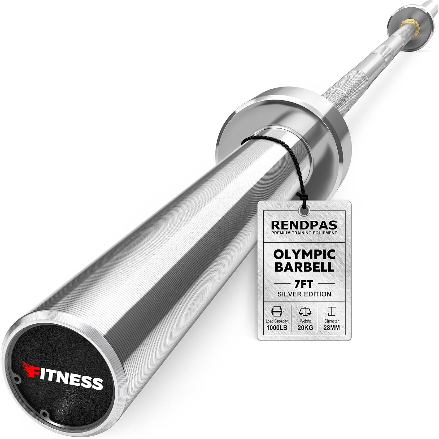 7FT Olympic Barbell for Home Gym Strength Training, 45 Lbs 2-inch Weight Bar wit
