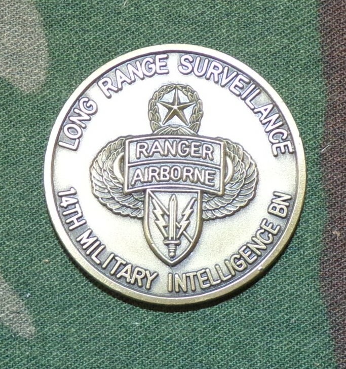 US Army 14th Military Intelligence Bn E Co LRSU Serial #'d Challenge Coin
