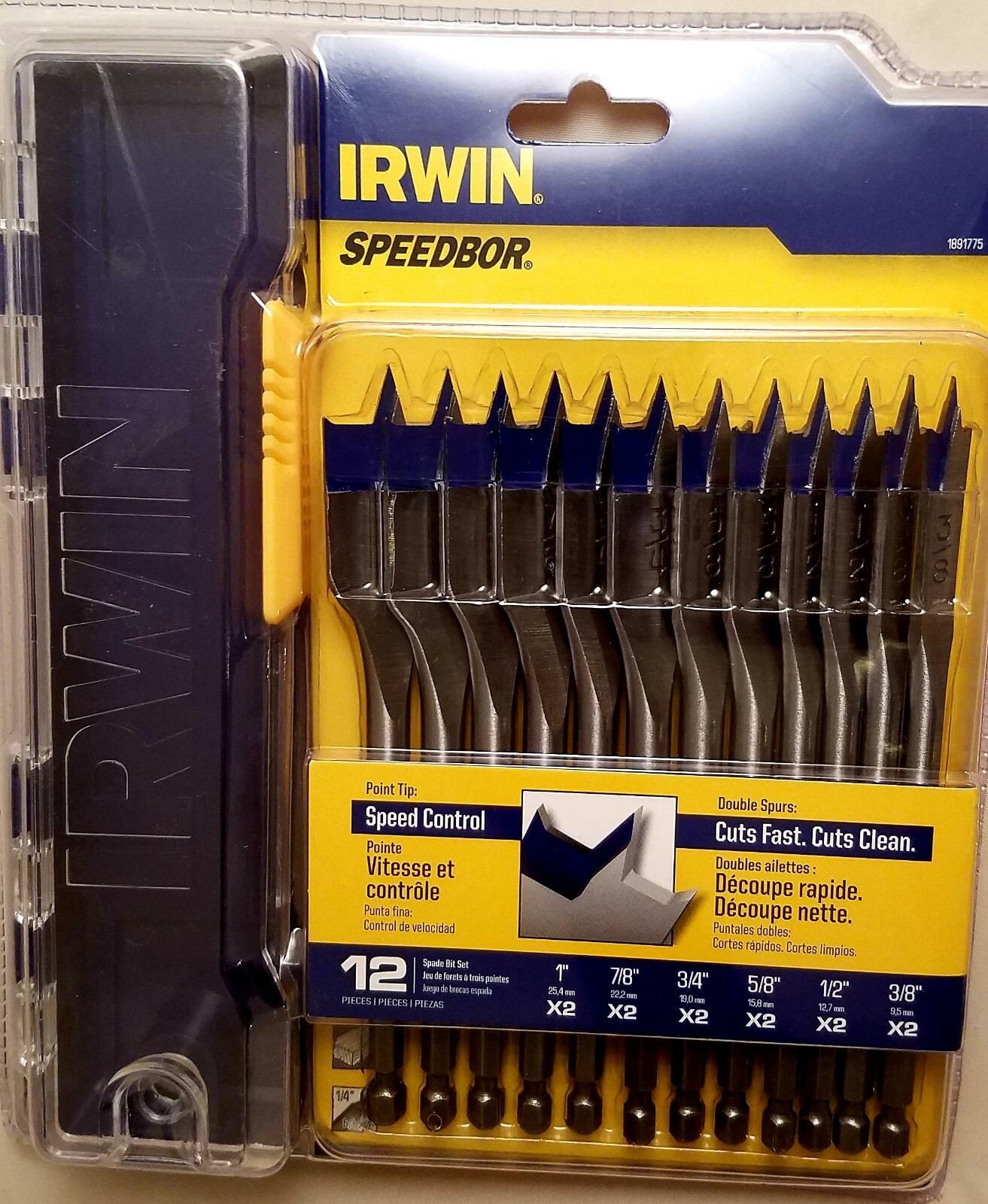 IRWIN Speedbor Steel Wood 12 Piece Bit Set 1891775