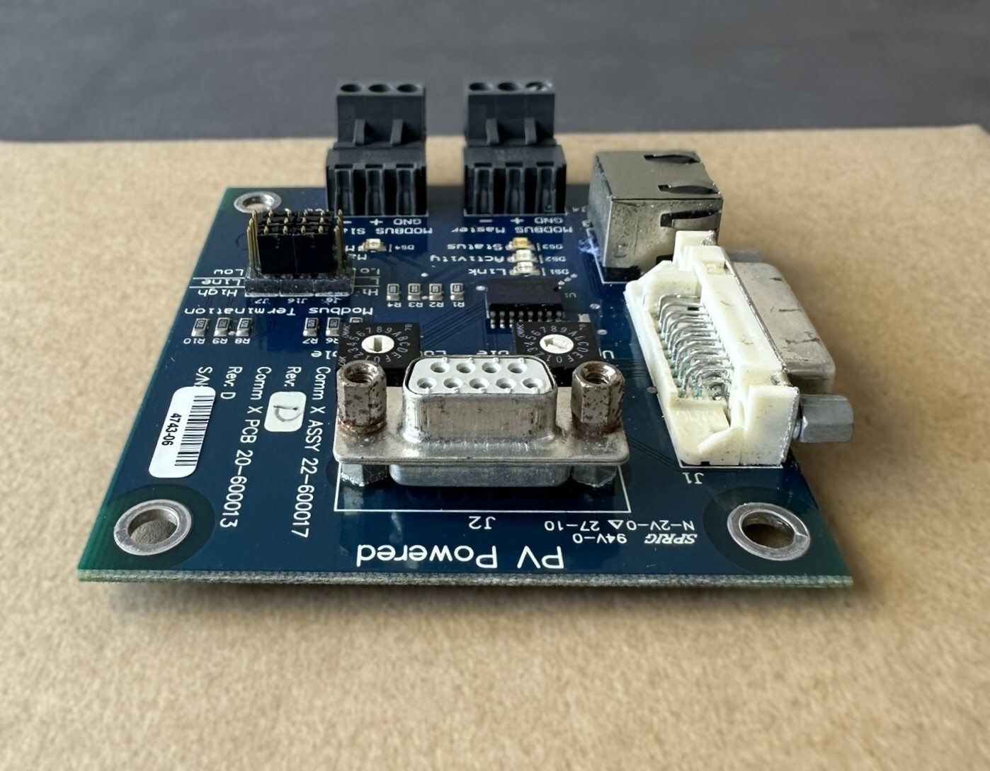 Photovoltaic PV Powered Comm x Assy 22-600017, Comm PCB 20-600013 Rev. D Module
