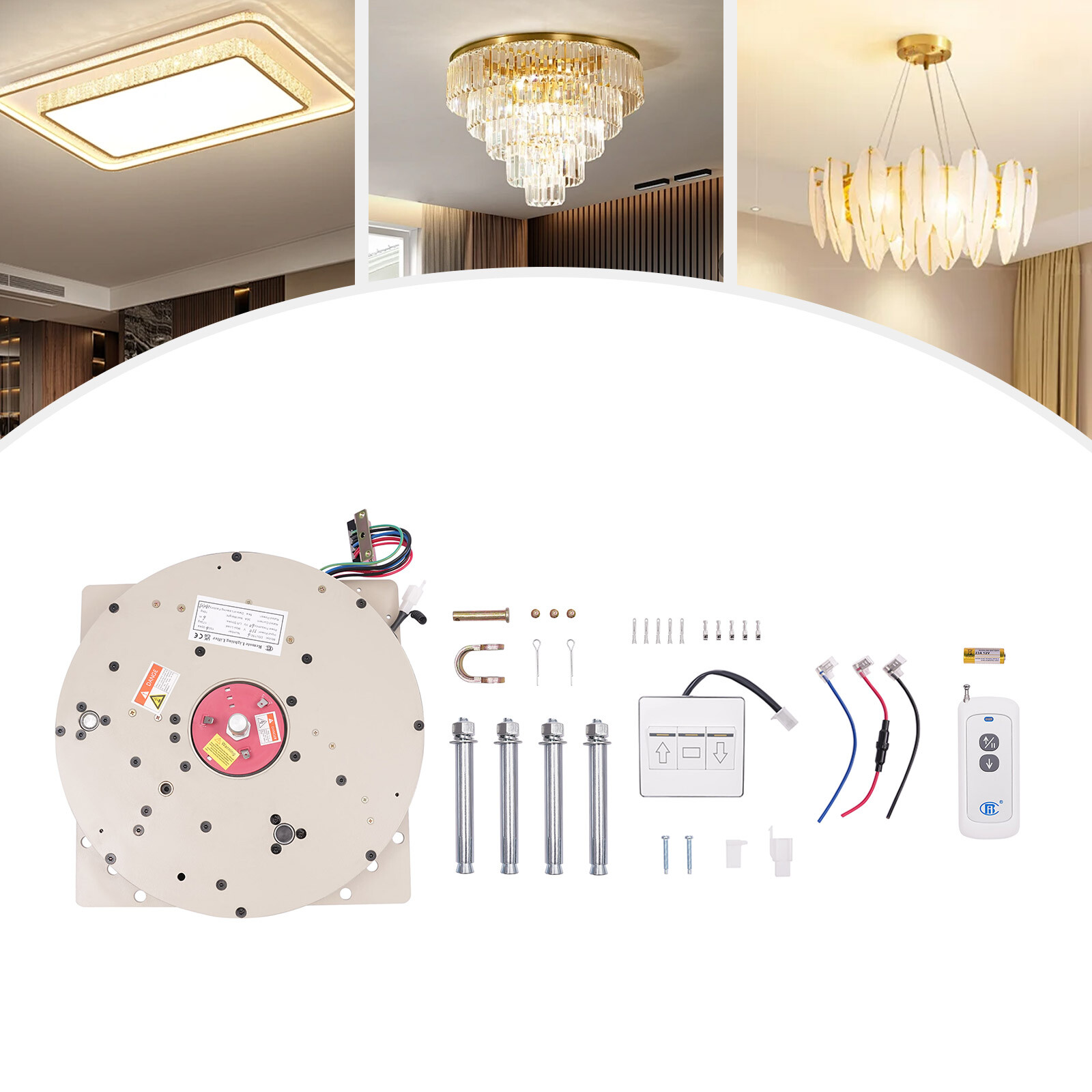 330LB Electric Chandelier Hoist Lifter 6M Remote Pendant Light Hoist Lifting Sys
