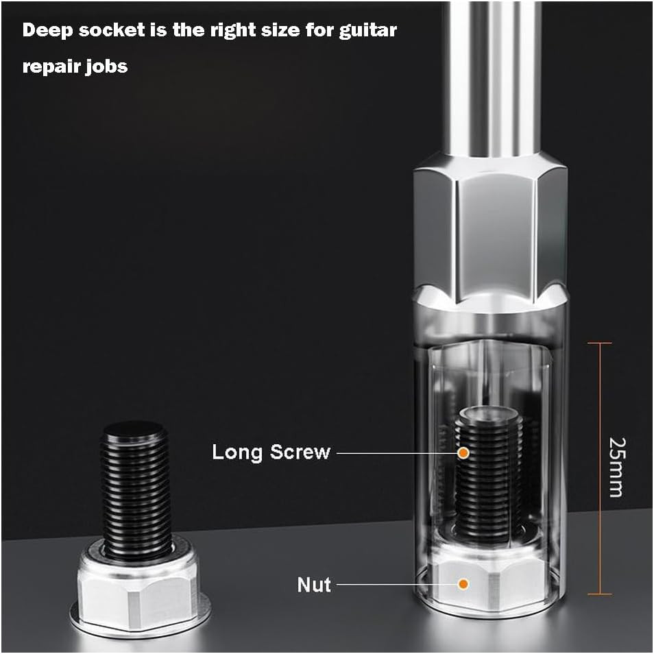 10mm Nut Driver,10mm Deep Socket Wrench Screwdriver for Modern Guitar Tuners Mac
