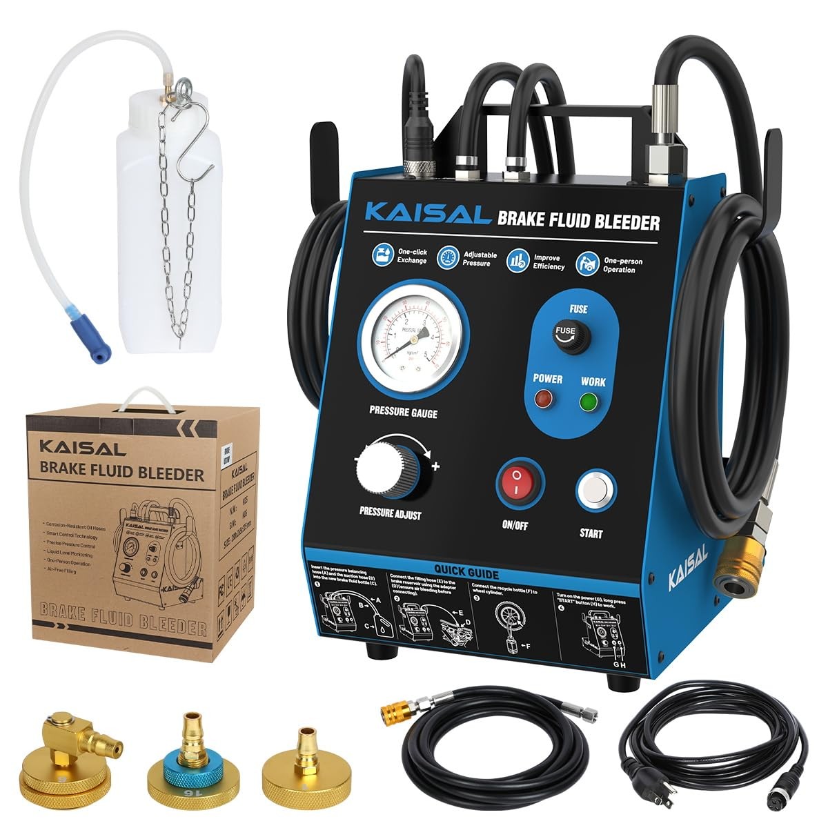 Brake Bleeder Kit Automatic 7~36PSI Electric Fluid 1.6L/min...