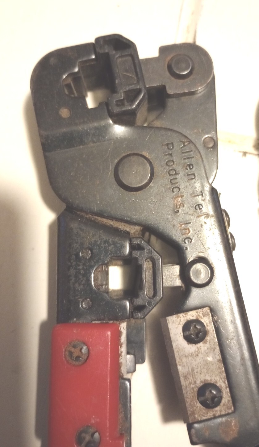 3 USED CRIMP TOOLS 8P8C,ALLEN , 6 COND STYLE TELEPHONE