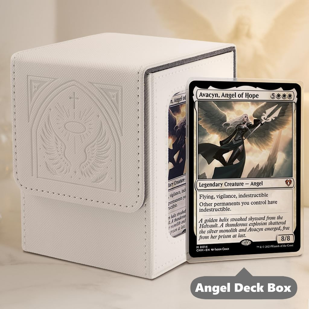 MTG Deck Box with Commander Display, Angel Card Deck Case Fits 100 Double Sleeve