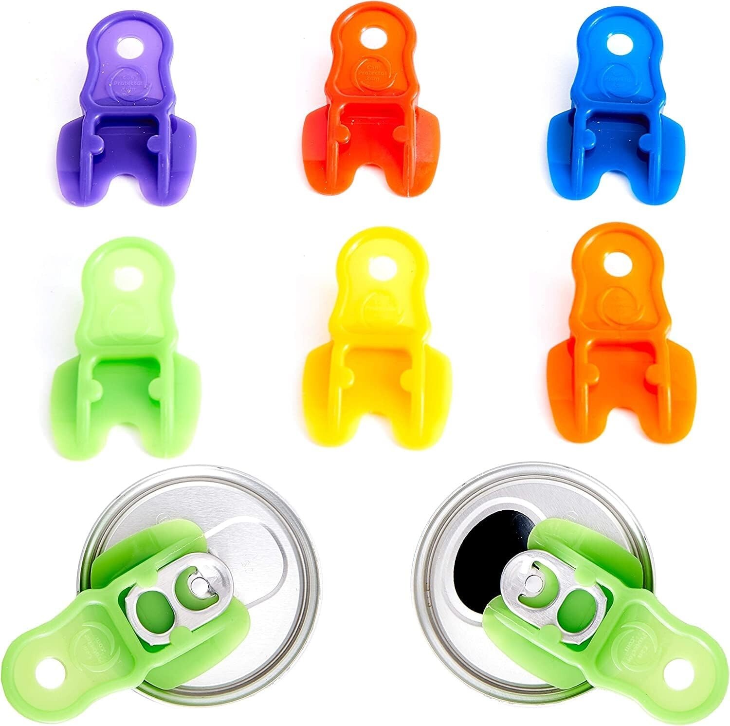 Vibrant Colored 12Pk Drink Shield and Soda Protector for Family. Plastic Tab Can