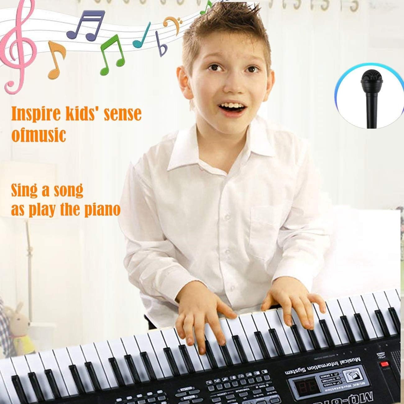 Compact 61-Key Electronic Piano with Multi-Function Features for Beginners