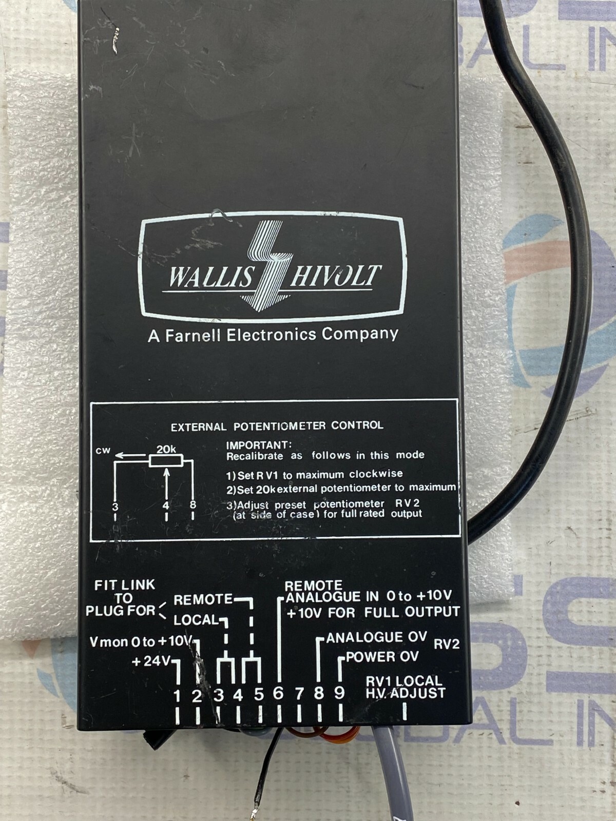 WALLIS HIVOLT FARNELL  PM10/DCP POWER SUPPLY