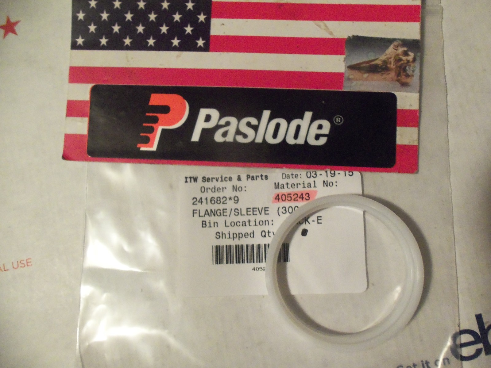 "Genuine" Paslode Part # 405243  FLANGE/SLEEVE (3000)