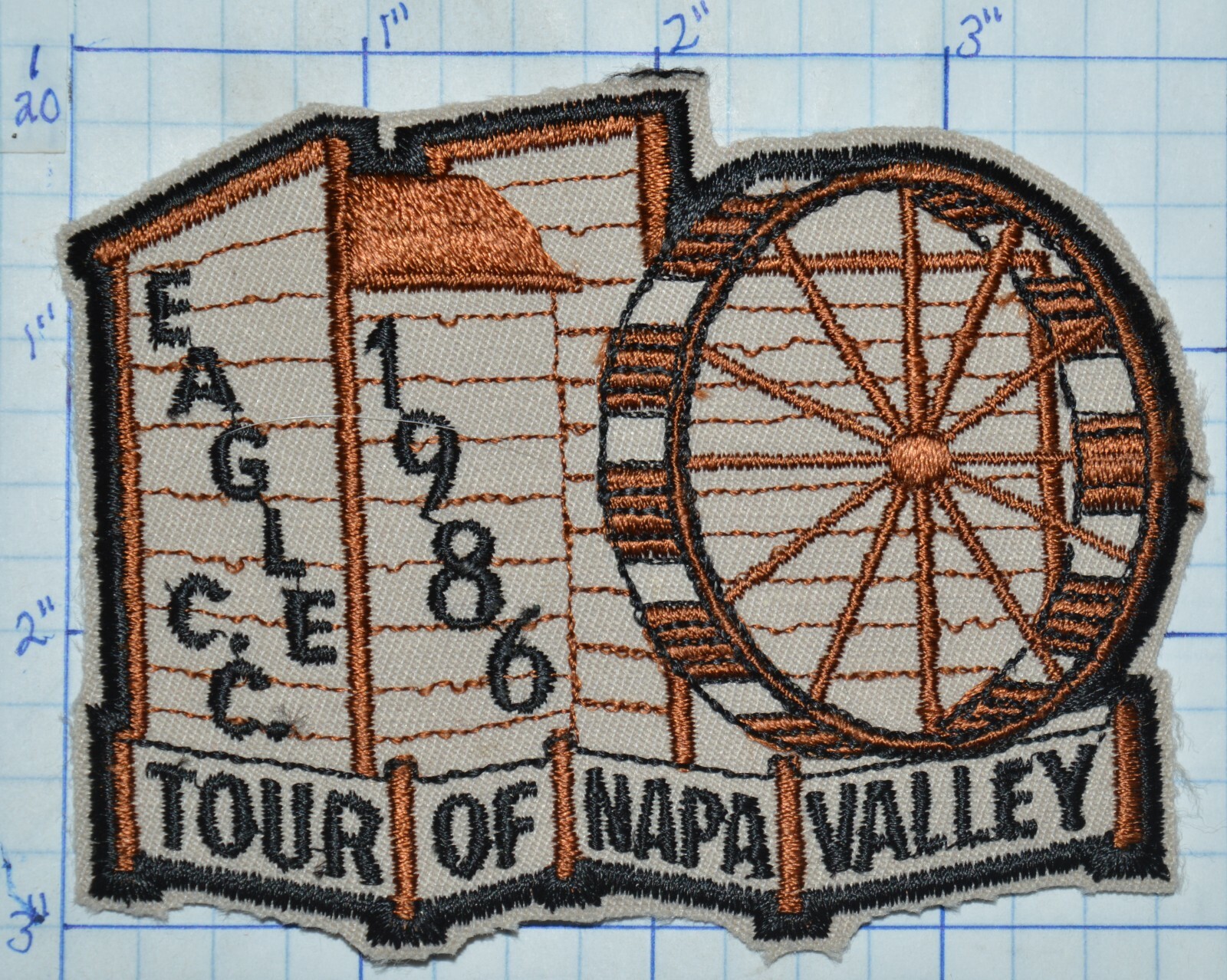 CALIFORNIA, 1986 TOUR OF NAPA VALLEY EAGLE CYCLING CLUB BICYCLE VINTAGE PATCH