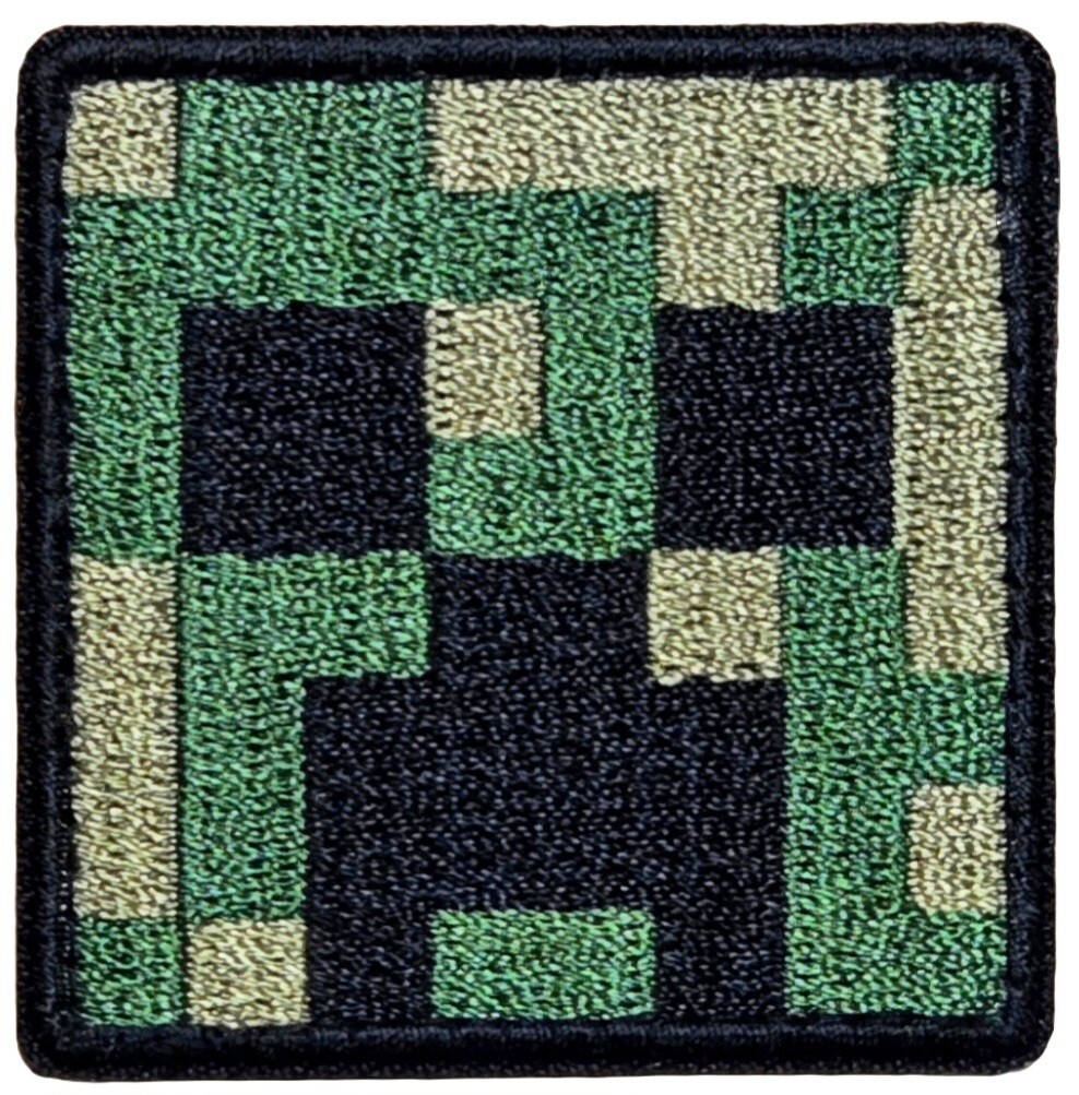 Creeper Face Minecrafter Embroidered Patch - 2PC iron on or Sew on 2"x2"