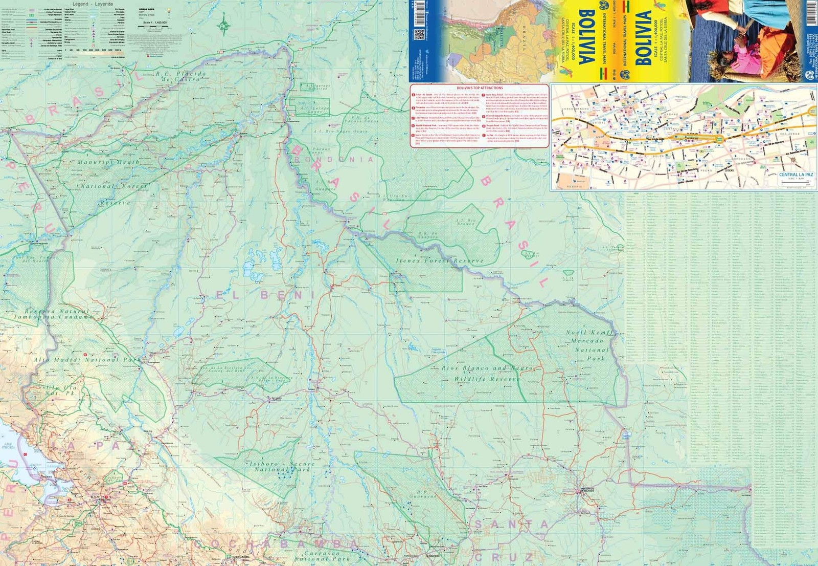 Bolivia Travel Reference Map 6th Ed.(Waterproof)