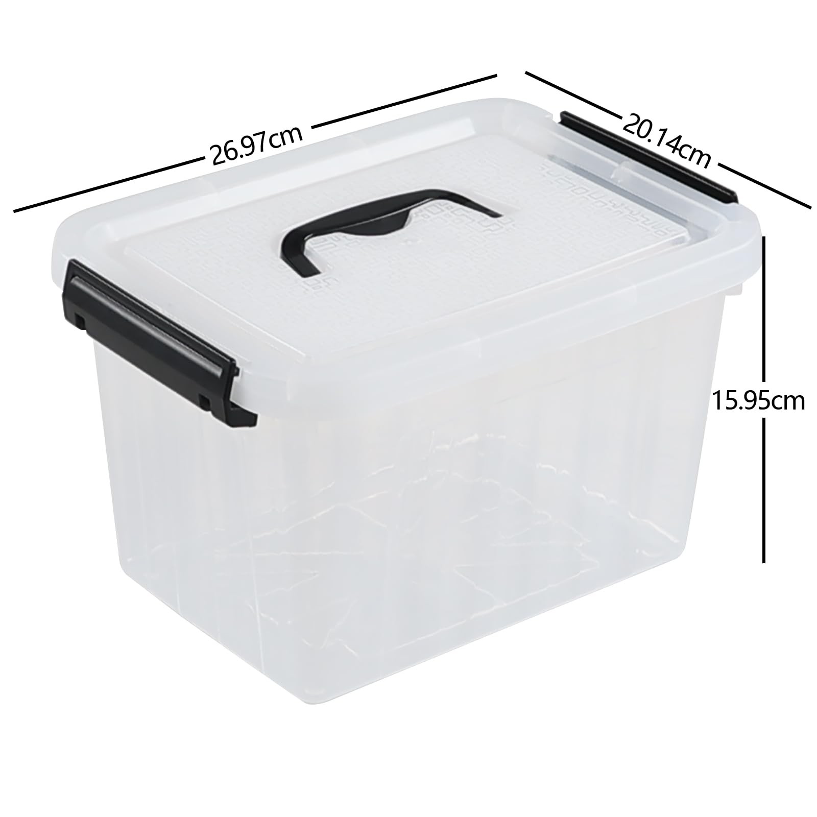 4 Packs Plastic Stackable Storage Container Bin with Lid and Latch, Plastic L...