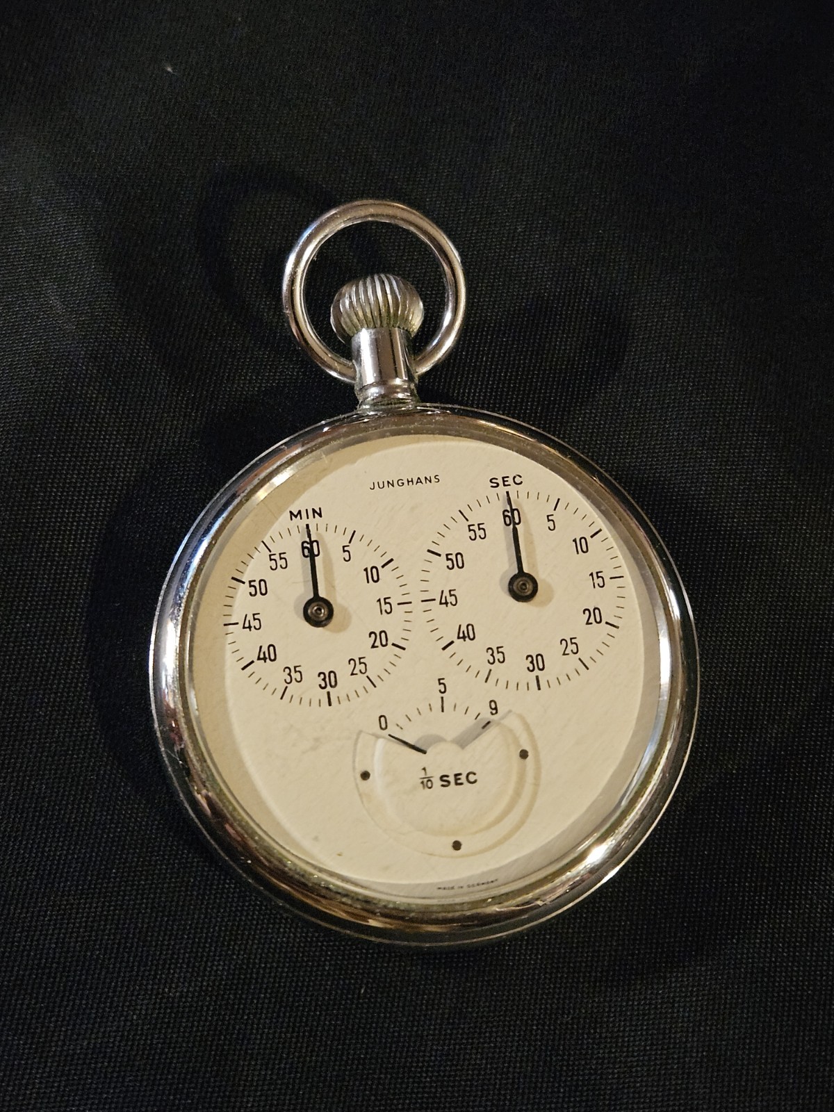 1950s-60s Junghans J28 Mechanical Stopwatch Monopusher Chronograph Germany CSN