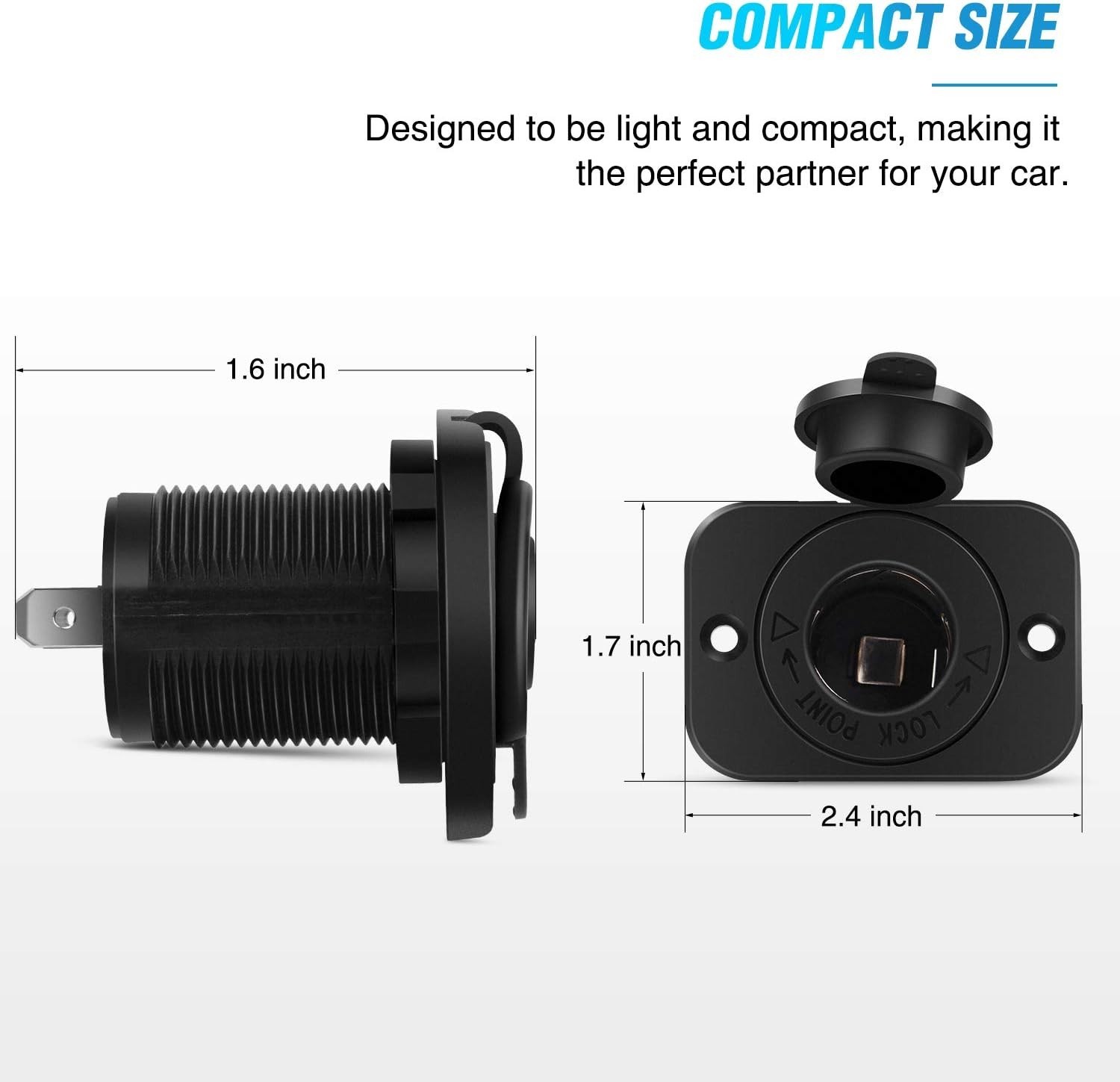 Heavy-Duty 2 Pack Cigarette Lighter Socket - Reliable 12V-24V Vehicle Adapter