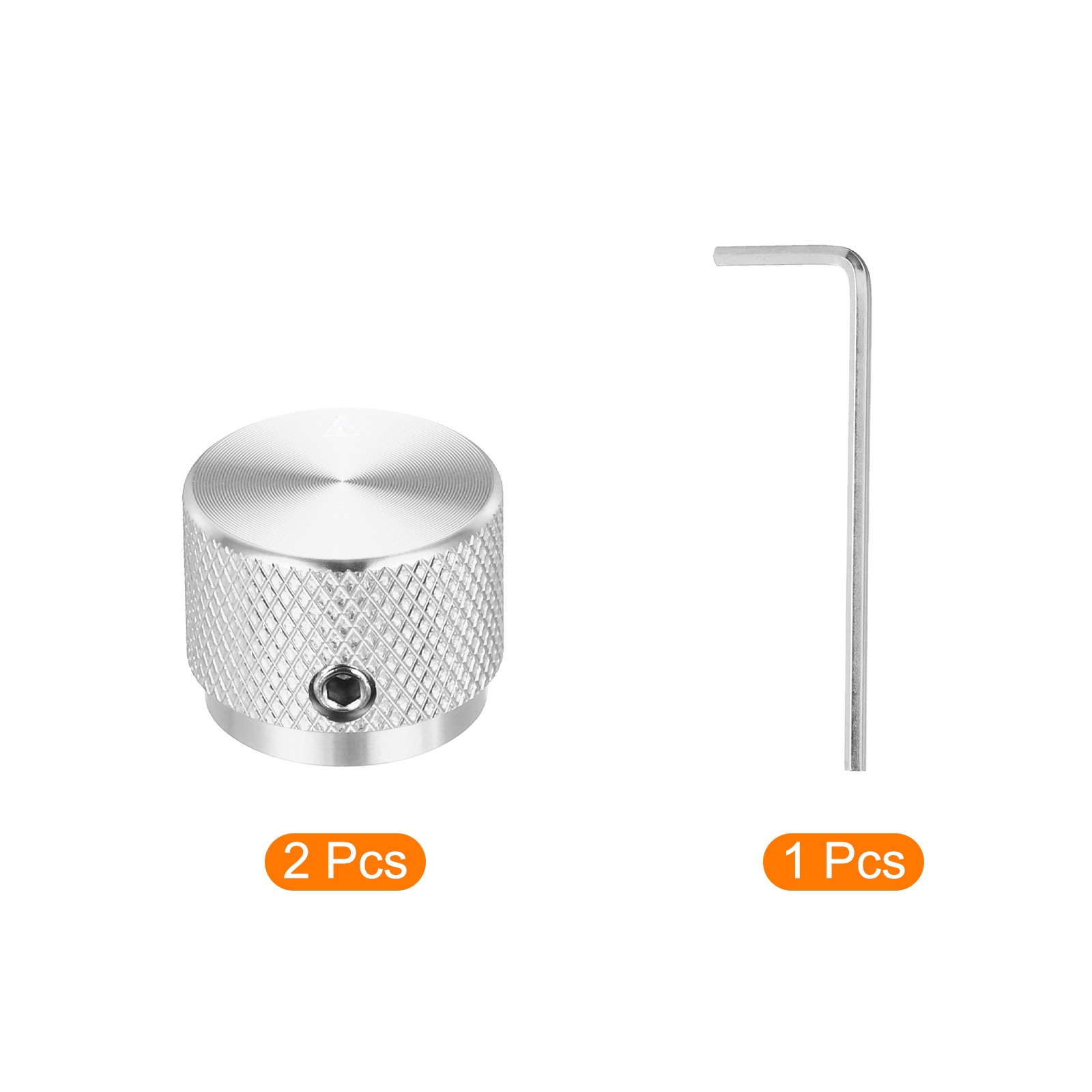 2 Pcs Aluminium Potentiometer Knobs,Arrow Indicator, 3/5" Silver(20x15.5mm)