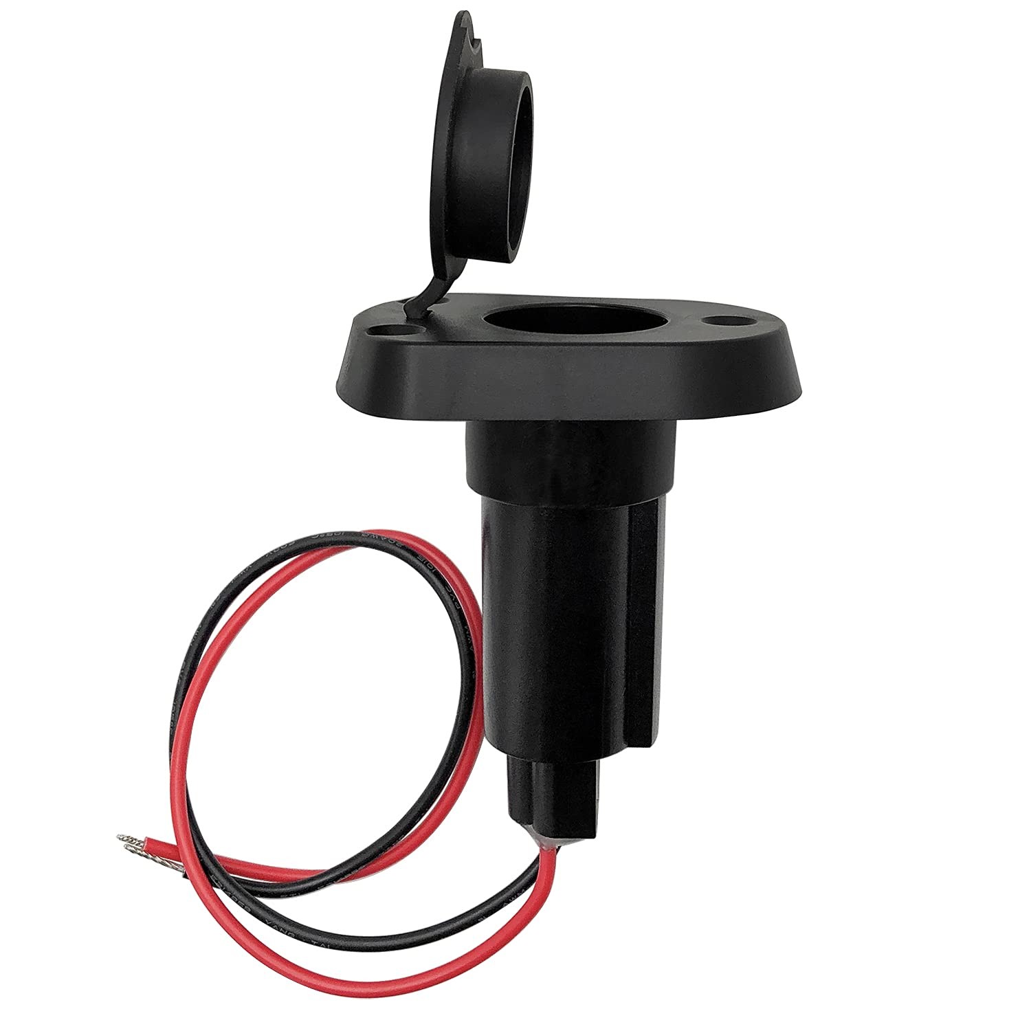 2Pin Stern Light Socket Plug Pole Base Straight Nylon Waterproof Cap Fits 3/4