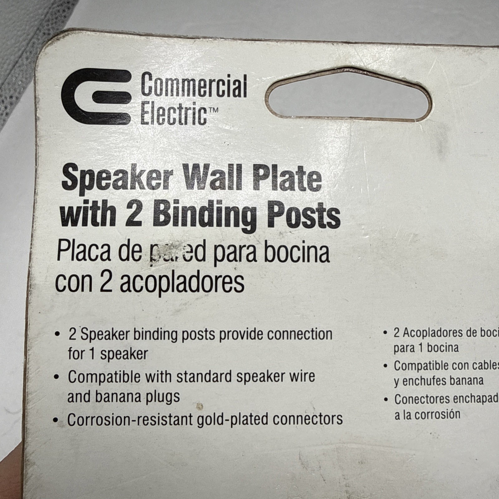 2 Commercial Electric Tech Speaker Wall Plate 2 Binding Posts White 190638
