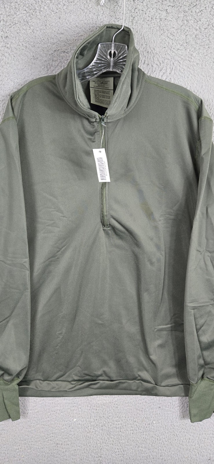 J7 NWT US Military Sleeping Shirt Green Size Large Heat Retentive Moist Resist