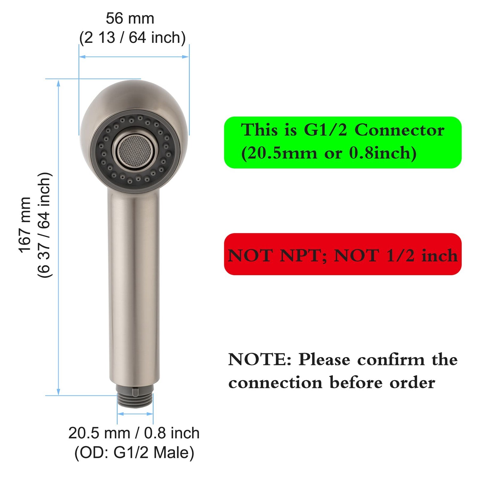 Replacement Sprayer Pull Out Spray Head For Kitchen Sink Pull-Down Faucet G1/2