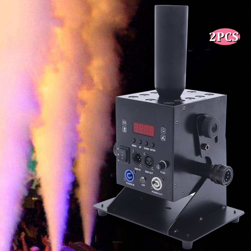 2 Pack LED CO2 Jet Smoke Machine & 6m Hose CO2 Cannon DMX Blaster DJ Disco Stag
