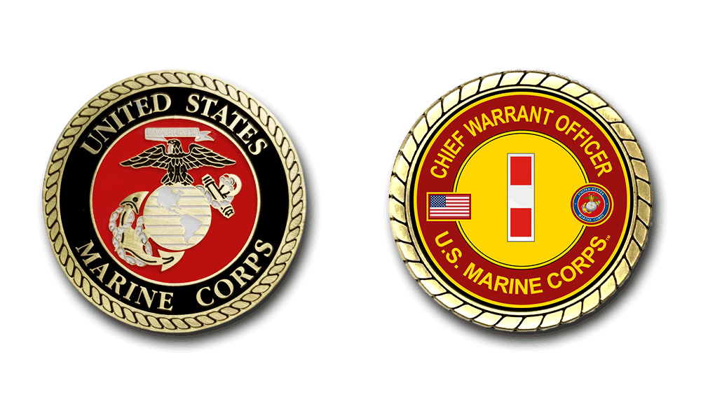 US Marine Corps Chief Warrant Officer 3 Challenge Coin Officially Licensed