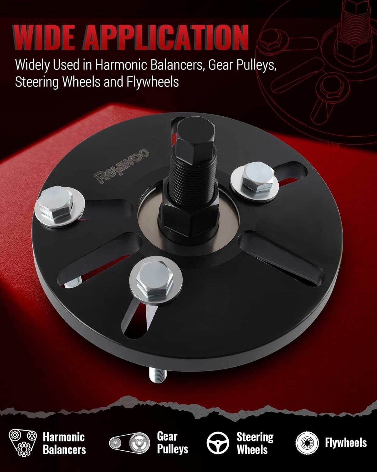 Harmonic Balancer Puller and Installer Tool Set, Works as Flywheel Puller,...