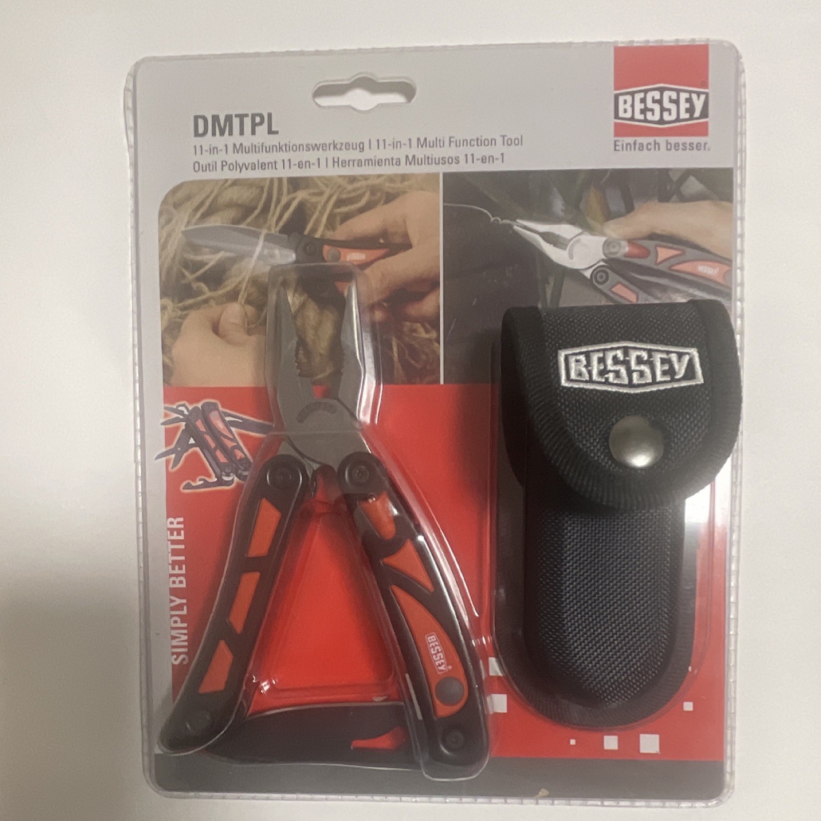 BESSEY DMPTS 11-in-1 Multi Tool Pliers, wire cutting Scissors,  & Holster NEW