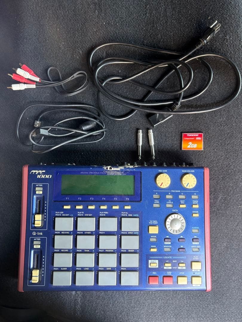 AKAI MPC1000 Sampler Sequencer Blue Red Power Cable CF Card RCA USBCableIncluded