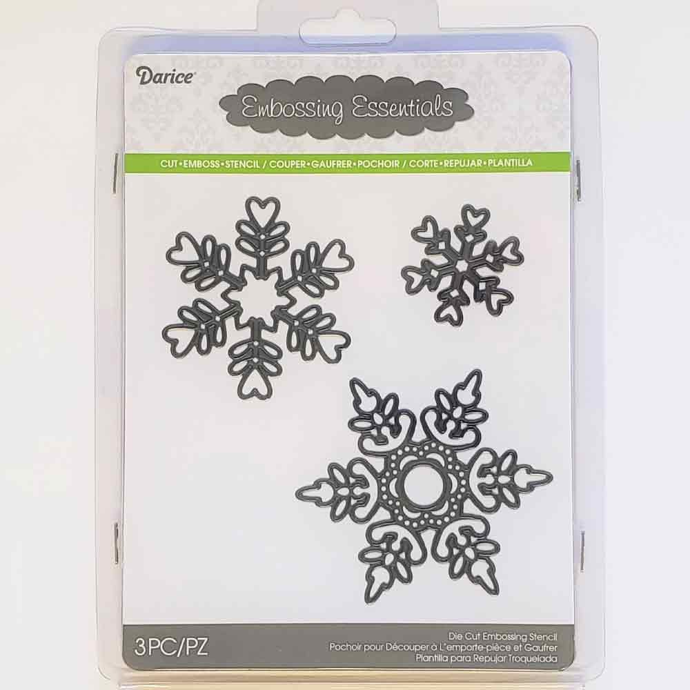 3pc Assorted Snowflakes die cut set - Darice 2014-29