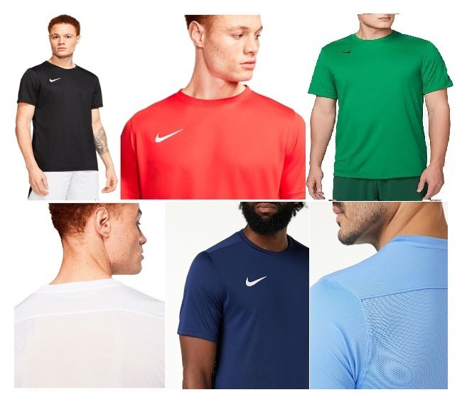 Nike Men's Athletic Dri-Fit T-Shirt Park VII Crew Neck Sports Gym Football Tee