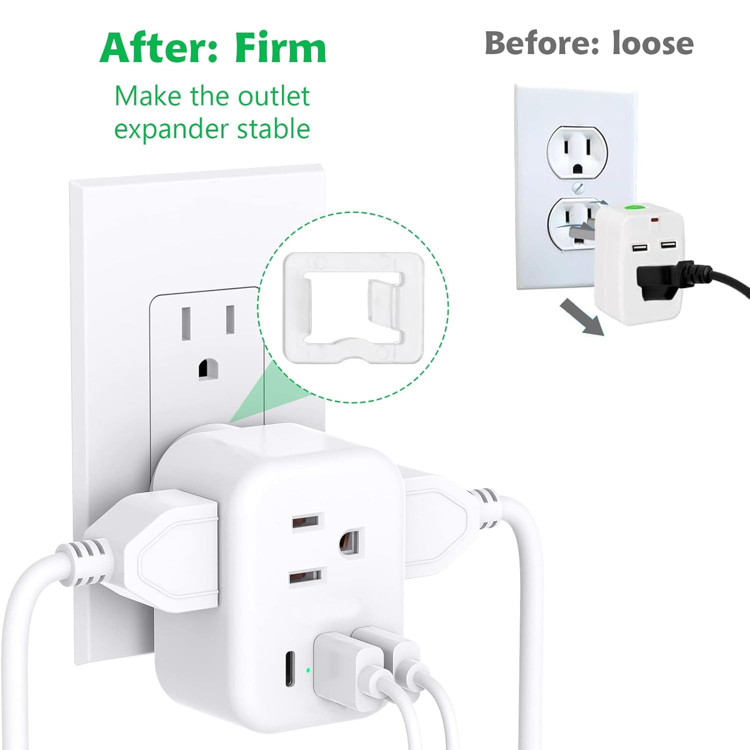15 Pack Snug Outlet Plug Fixers Prevent Loose Wall Sockets Falling Out Secure Fi